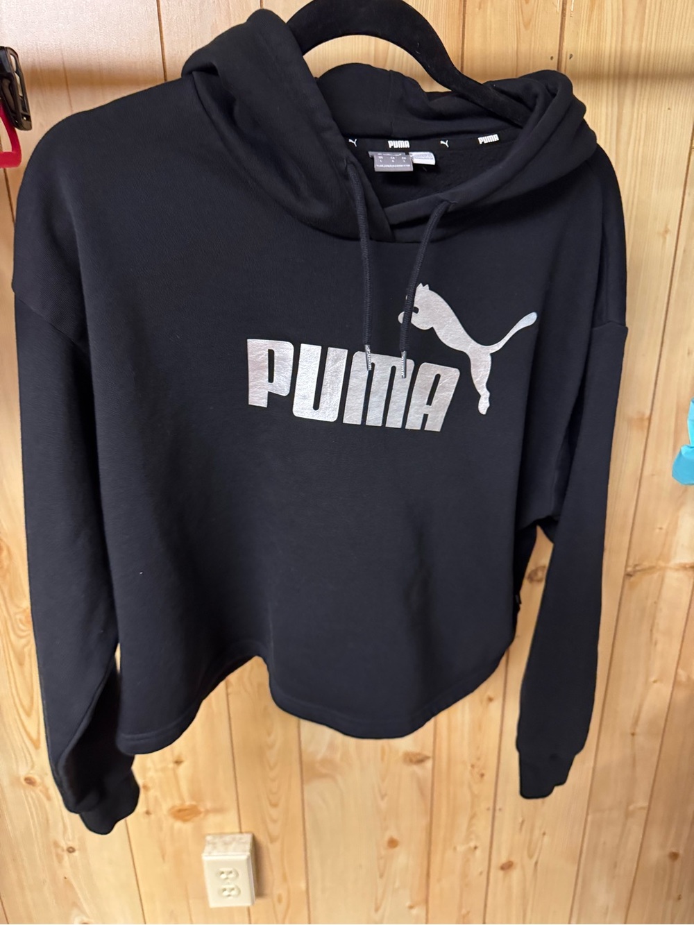 Puma Black Hoodie with Silver Logo